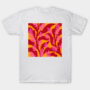 Purple pink and yellow orange leaves T-Shirt